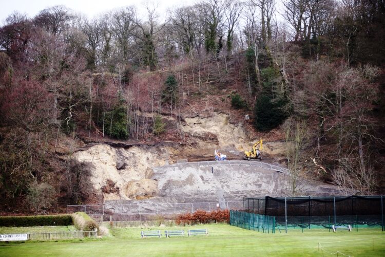 Further landslip at Pelaw Wood